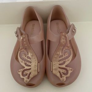 Mini Melissa Pink Butterfly Ultra Mary Jane - size 8